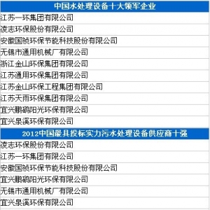 2012йͶʵˮ豸ʮǿ񵥽