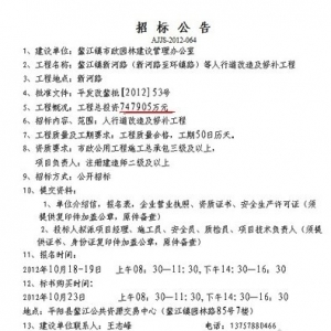温州平阳现“雷人”招标公告 要花74亿修人行道