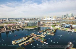 Studio Egret West在伦敦东部皇家码头建造漂浮村
