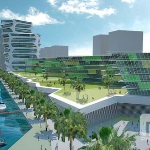 迪拜阿治曼滨海区规划设计 引入水景的标志性建筑