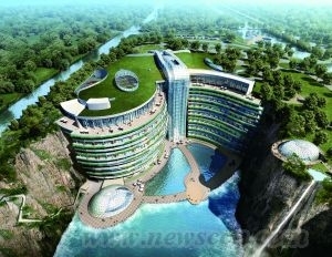 世界最深建筑佘山深坑酒店动工