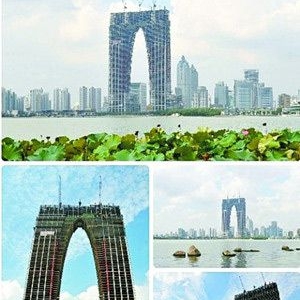 苏州“东方之门”在建造型似秋裤 原始设计受好评