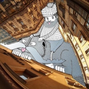 法国艺术家创作“异想天开”的天空绘画