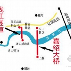 杭州湾上的超级工程示意图