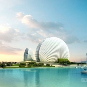 珠海歌剧院封顶 海岛“小贝壳”2015年投入使用
