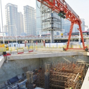 石家庄地铁东里站地下现雏形 1月中旬主体封顶
