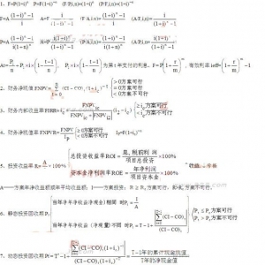 2013年一级建造师工程经济必背公式