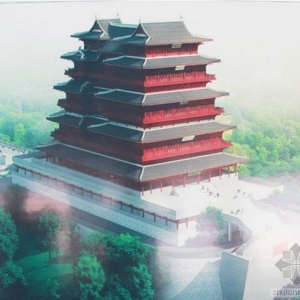 儋州市地标性景观儋阳楼已封顶 总投资超1亿元