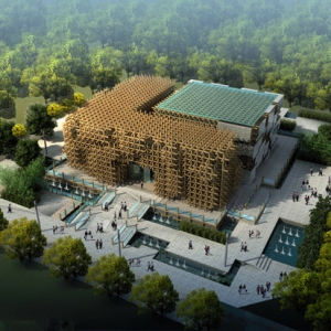 扬州大学学子自创“鲁班锁建筑” 别具中国古典韵味