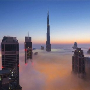 迪拜哈利法塔在555米高空开放世界最高观景台