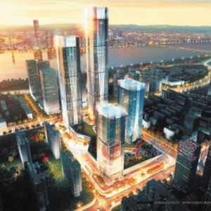 328米滨江国际金融中心开工 两栋超高层建筑交相辉映