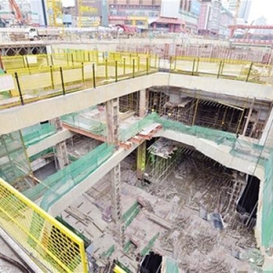 南宁地铁1号线朝阳广场站主体结构6月封顶 明年通车