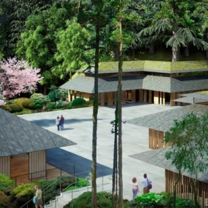 隈研吾首个美国公共作品 波特兰日本花园文化村