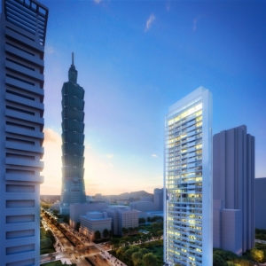理查德迈耶设计的台北55 Timeless信义住宅大厦正在施工中