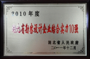 长江勘测规划设计研究院再获“湖北省勘察设计企业综合实力10强”