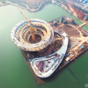 近日梅溪湖城市岛钢结构工程封顶 解析异形钢结构测绘BIM思路