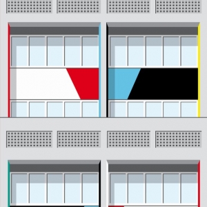 ²Үؿ  greeting cards illustrated with buildings by Le Corbusier