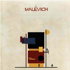 תɽ Famous works of art transformed into buildings by Federico Babina