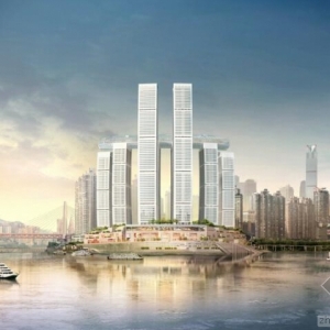 中国西南新地标350米重庆来福士广场裙楼将封顶