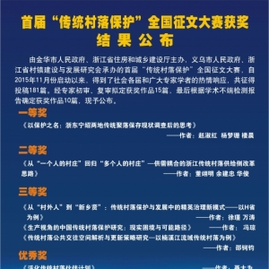 首届“传统村落保护”全国征文大赛获奖结果公布