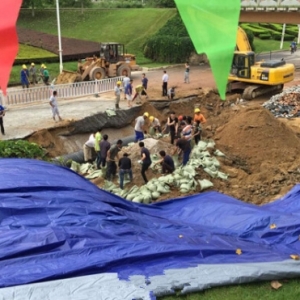 南昌地铁2号线盾构机施工涌水涌砂致路面大面积塌陷