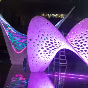 华南理工大学建筑设计研究院巨型3D打印蝶形壳体亮相广州国际灯光节